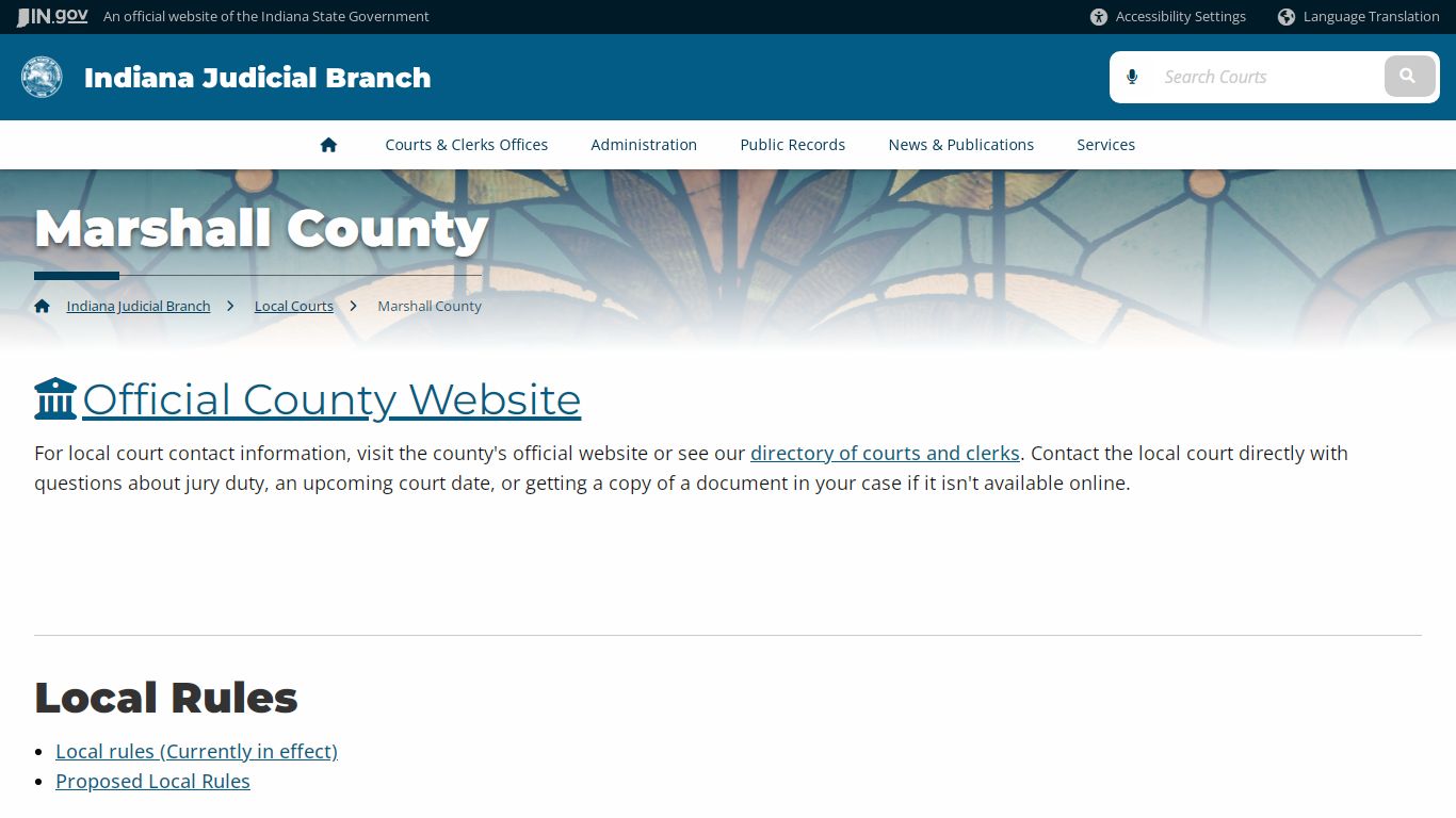 Marshall County - Indiana Judicial Branch