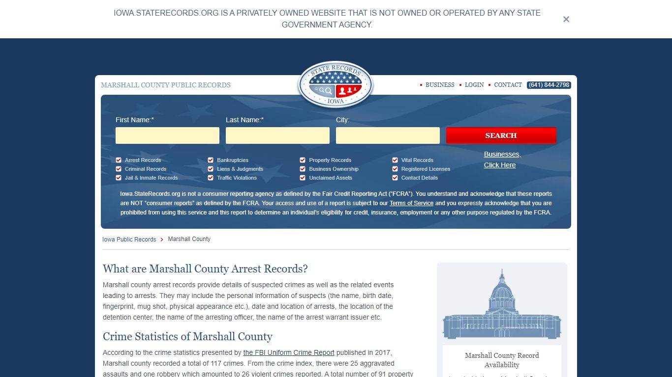 Marshall County Arrest, Court, and Public Records